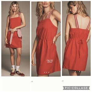 NWT new medium fits large Anthropologie daily practice Sleeveless Dress red
